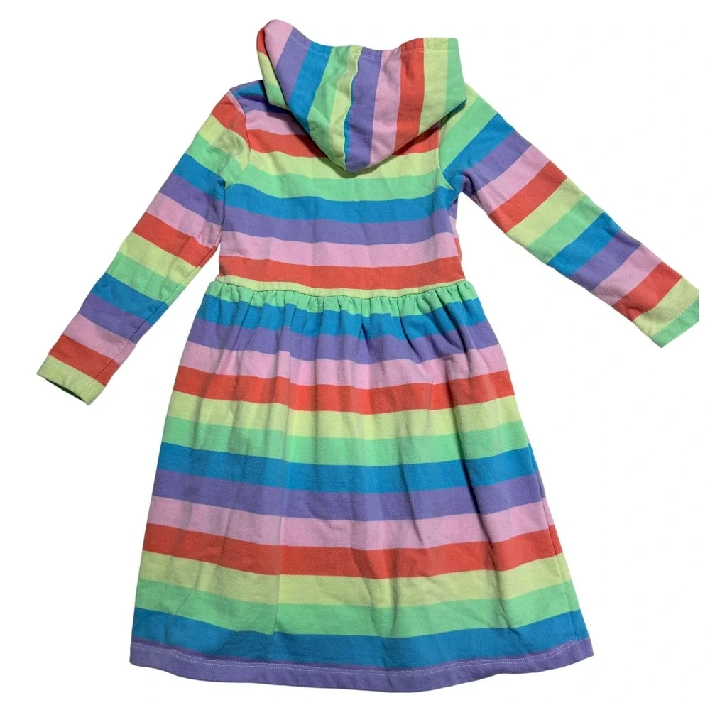 Vaschy Kids Unicorn Hoodie Sweatshirt Dress Girls 6T Rainbow Striped Pockets